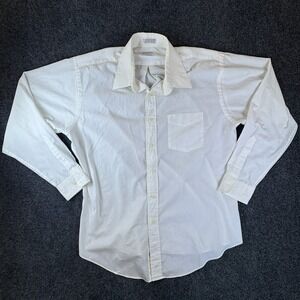 VTG Windridge Dress Shirt Men 16.5 34-35 White Single Needle Tailoring Button Up